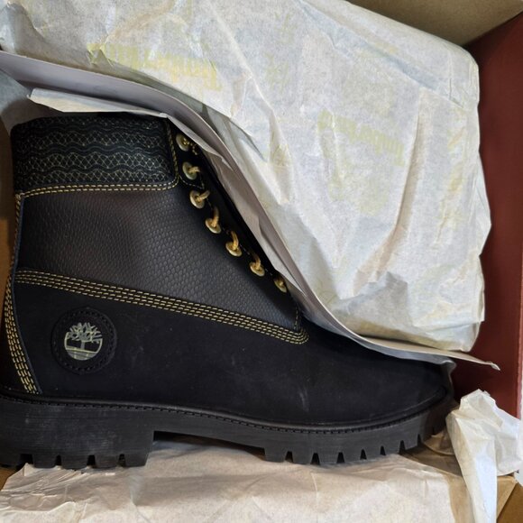 Timberland Heritage TB0A28MBEQ4 Boot Men Black Leather 6 Inch Lace-Up SZ 10 NEW - Picture 11 of 16